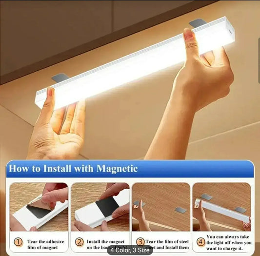 LED Motion Sensor Light Wireless LED USB Type C Rechargeable Lamp for Kitchen Cabinet Bedroom Wardrobe Staircase Lighting Light