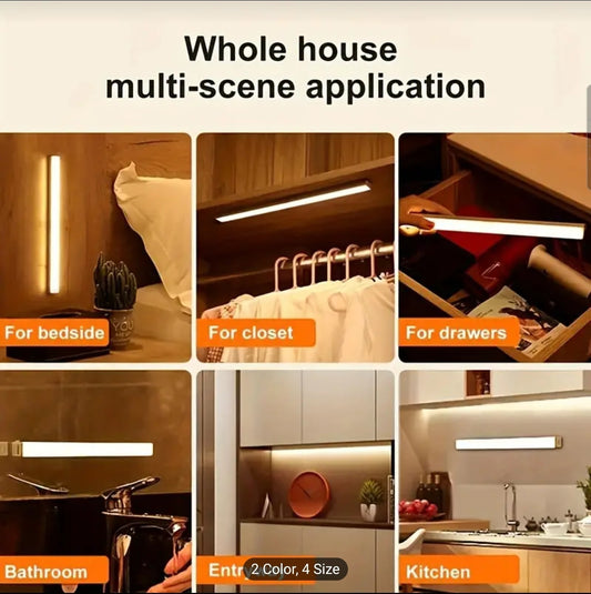 LED Motion Sensor  Light Wireless LED USB Type C Rechargeable Lamp for Kitchen Cabinet Bedroom Wardrobe Staircase Lighting Light