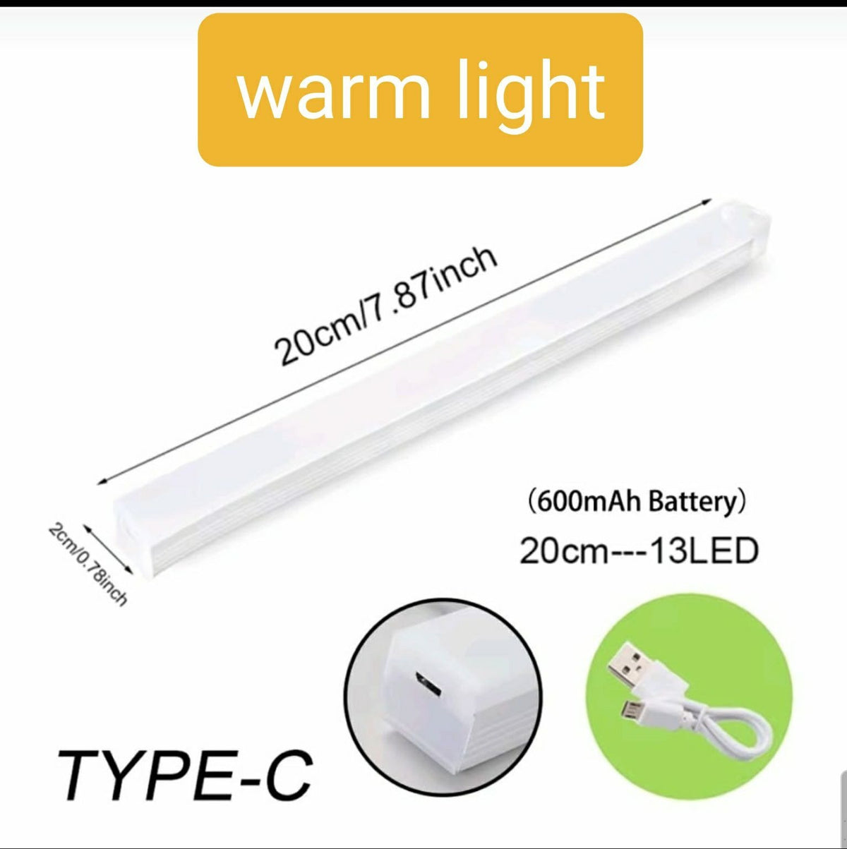 LED Motion Sensor  Light Wireless LED USB Type C Rechargeable Lamp for Kitchen Cabinet Bedroom Wardrobe Staircase Lighting Light