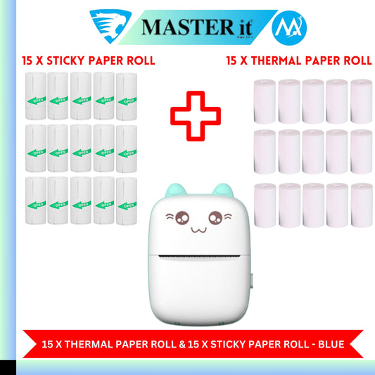 Pocket Inkless Mini Printer 15 X Sticky Paper Roll And 15 X Thermal Paper Roll Thermal Portable Bluetooth Wireless Mini Ratings 1271185 Answered Questions