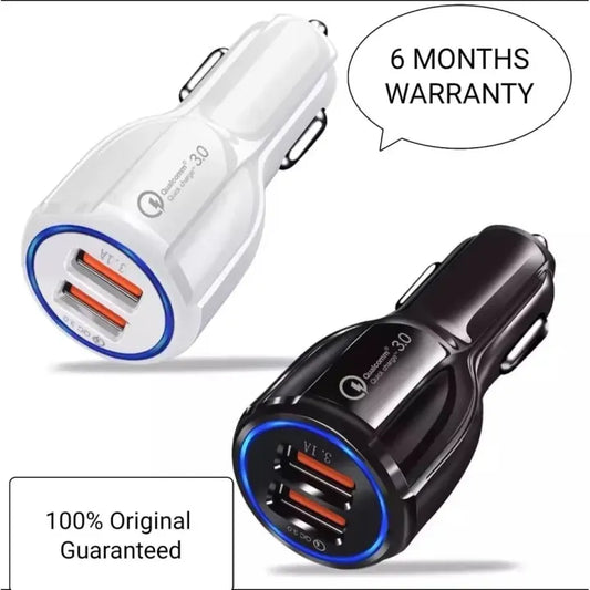 100% Original Imported POWER Car Charger [ 1 Min More than 1% Charging ]18 Watt Car Charger Fast 30w 18w 18 w 3.1 A 3A 4A 2A .