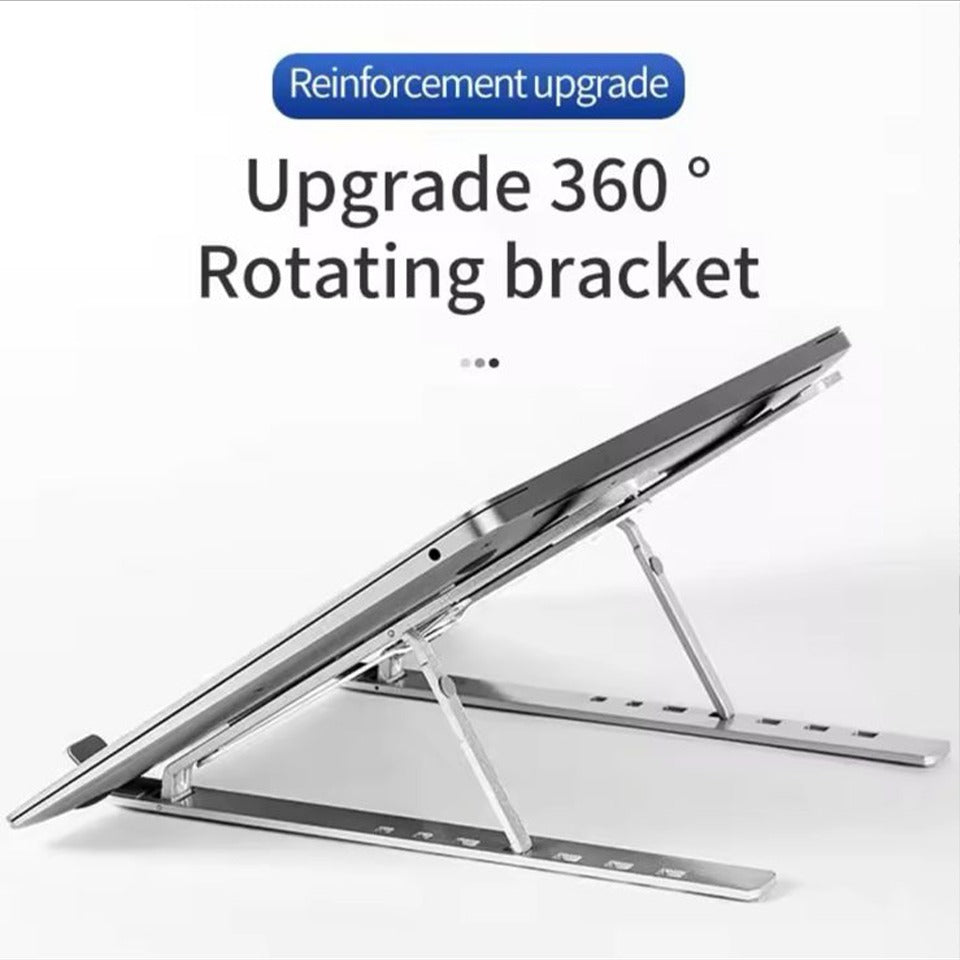 Foldable Laptop Stand Adjustable Aluminum Metal Stand with Anti-Slip Rubber Grips Ergonomic Folding Laptop Holder for All Sizes Adjustable Height for Comfortable View