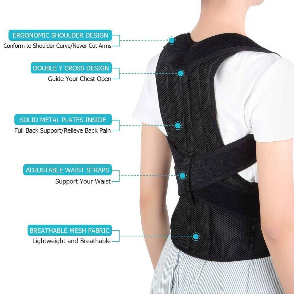 Posture belt, Back support belt, Back Pain Relief Shoulder Back Support Belt