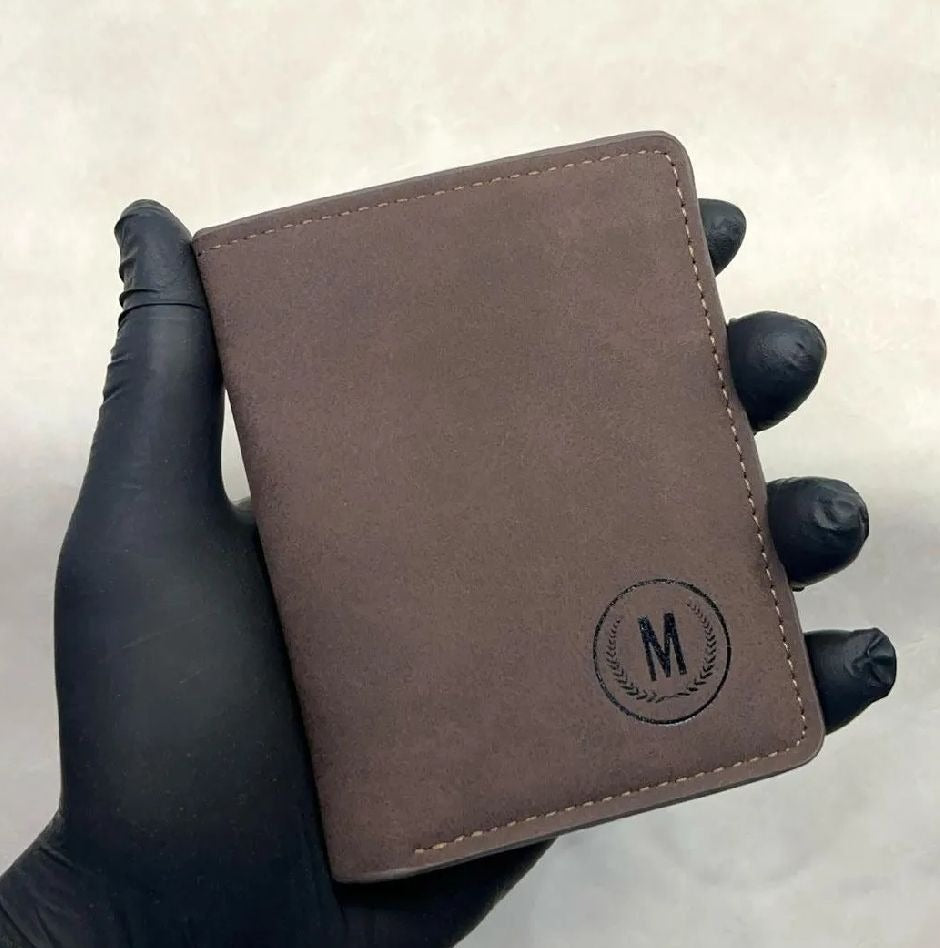 Premium Grain-Textured PU Leather Ultra-Slim Bifold with Quick-Access Card Slots Wallet for Men
