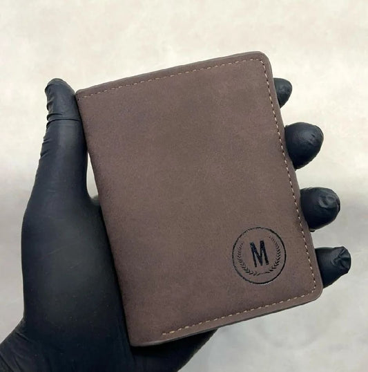 Premium Grain-Textured PU Leather Ultra-Slim Bifold with Quick-Access Card Slots Wallet for Men
