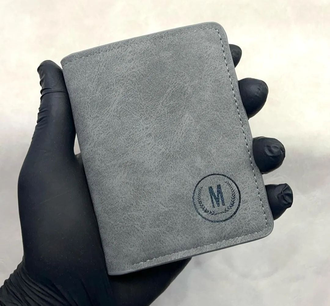 Premium Grain-Textured PU Leather Ultra-Slim Bifold with Quick-Access Card Slots Wallet for Men